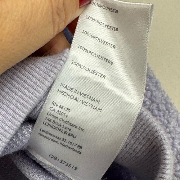 🥑5/$25 Urban Outfitters Lilac Purple Half Zip cropped textured pullover S - Picture 7 of 7